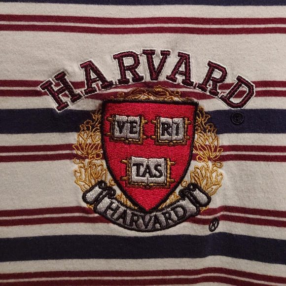 Harvard University Embroid Horizontal Stripes Crop - Picture 2 of 4